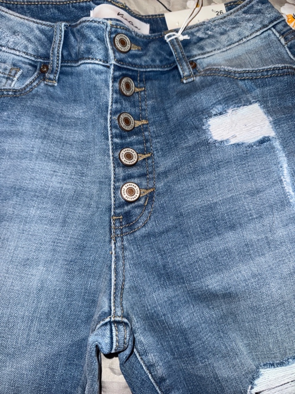 KanCan Ripped Skinny Jeans in Faded Blue - Picture 3 of 8